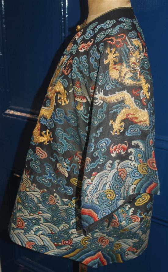 A Chinese dragon summer robe, 19th century,